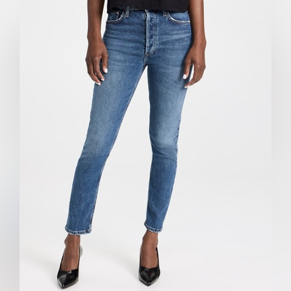 Agolde Nico High Rise Slim Fit Button Fly Jeans Size 28